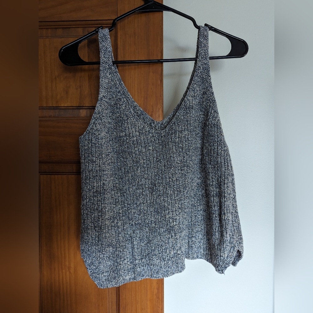 Marine Layer Gray Knit V-Neck Tank Top
